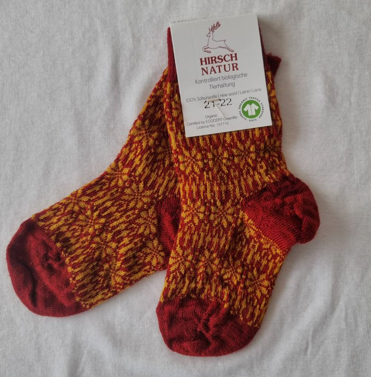 Socken aus 100 % Wolle, Hirsch-Natur