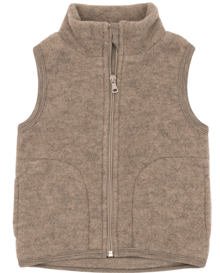 Children's wool fleece vest with zip, Engel