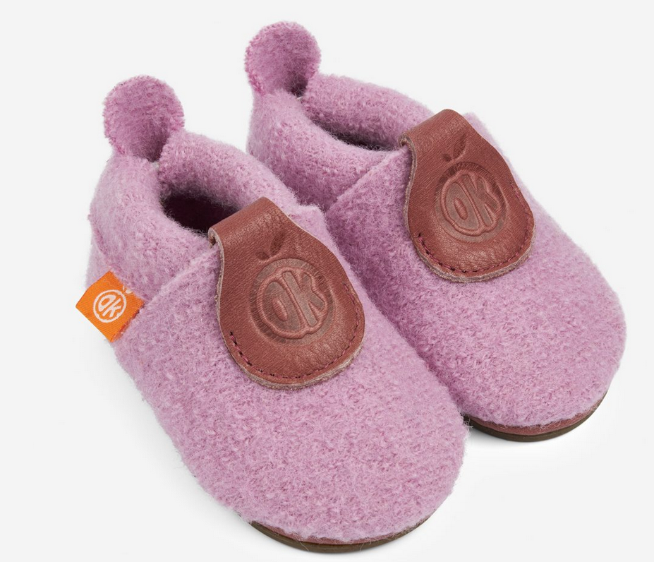 Barefoot shoe, wool slippers Wolli uni, Orangenkinder