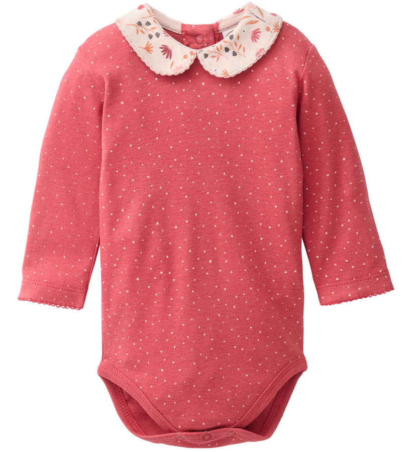 Baby long-sleeved bodysuit with collar, PWO