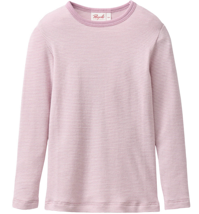 Long-sleeved shirt wool/silk striped, PWO