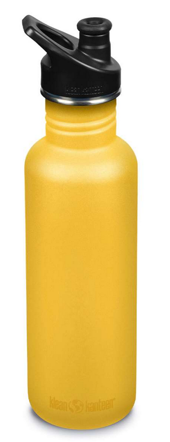 Stainless Steel Drinking Bottle Classic 800ml "old gold" Sport Cap, Klean Kanteen