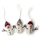 Snowman w/hat - Set of 3, Gry & Sif