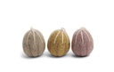 Easter eggs embroidered with stripes, set of 3, GRY & SIF