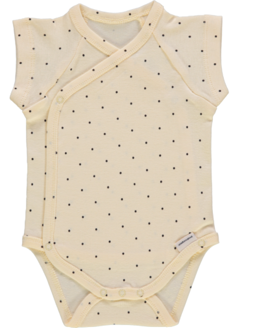 Short-sleeved bodysuitPoints double Cream, Poudre Organic