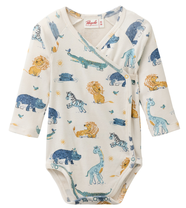 Baby Langarm Wickelbody "ZOO", PWO