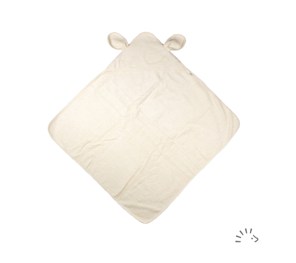 Serviette à capuche avec oreilles 80x80, Popolini