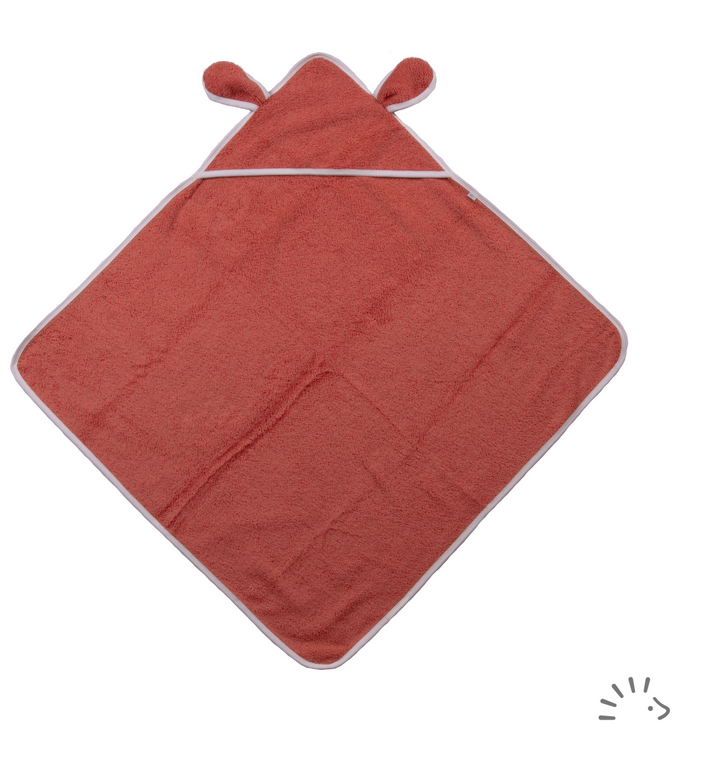 Serviette à capuche avec oreilles 80x80, Popolini