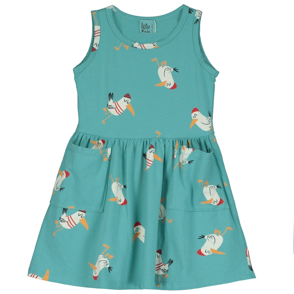 Ärmelloses Kleid mit Taschen "SEAGULLS ALLOVER", LötieKids