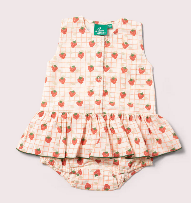 Strawberry Days Ruffle Romper  , LGR