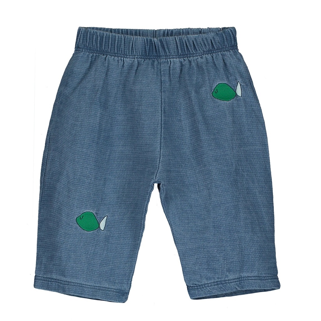Leichte Denim-Baby-Hose "FISHES EMBROIDERY“, LötieKids