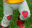 Baby Hose Gestreifte  mit Kniebesatz Erdbeeren, LGR
