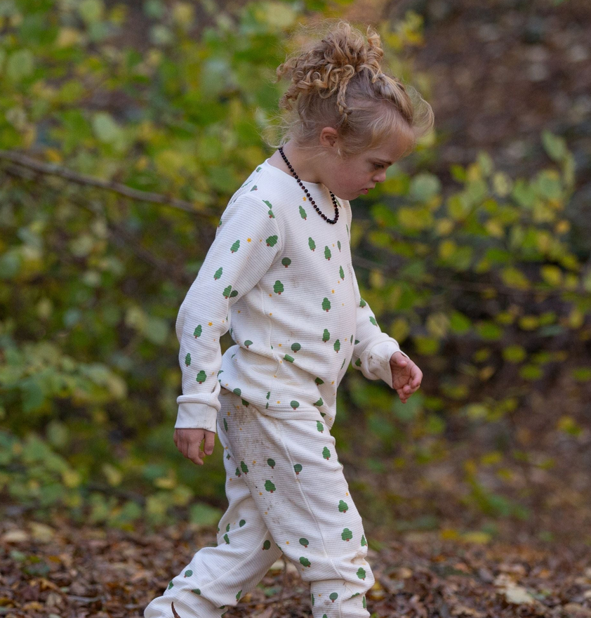 Organic PyjamasCream "Winter Trees Waffle", LGR