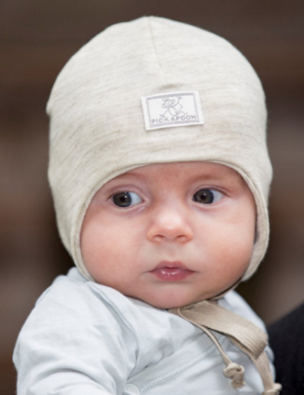 Baby Mütze W/S natur-melange 34, Pickapooh (LNCT)