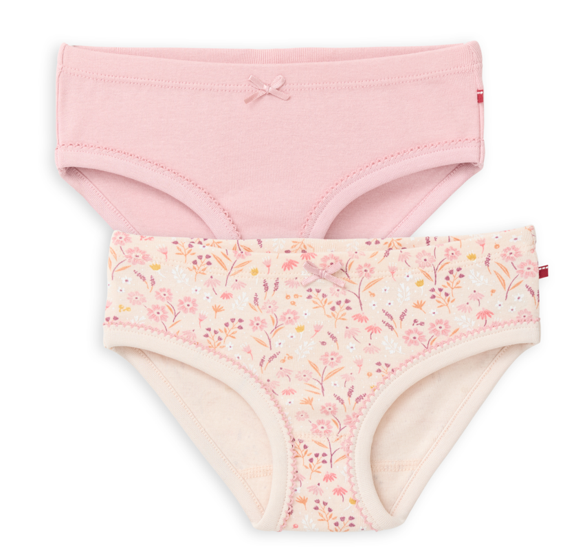 Lot de 2 slips enfants "Rose clair/fleurs", PWO