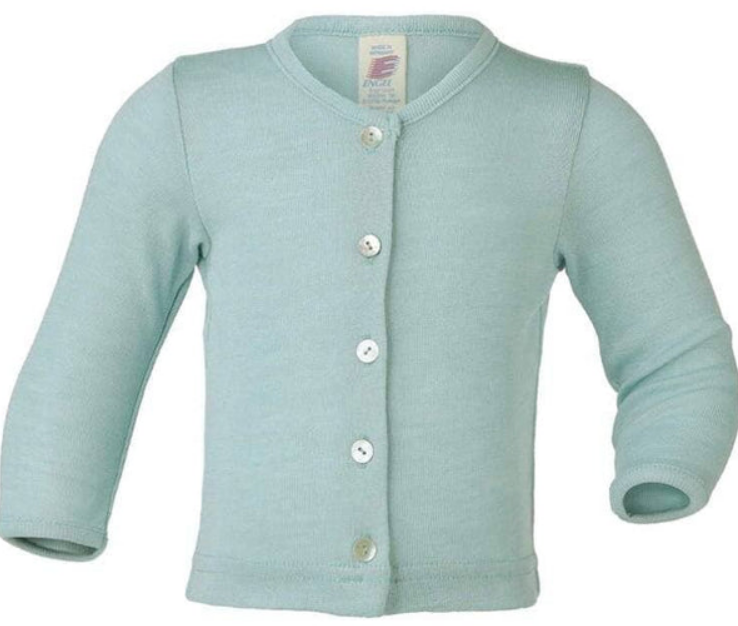W/S Cardigan hellblau 74/80, Engel, Geburtsliste (LNSS)