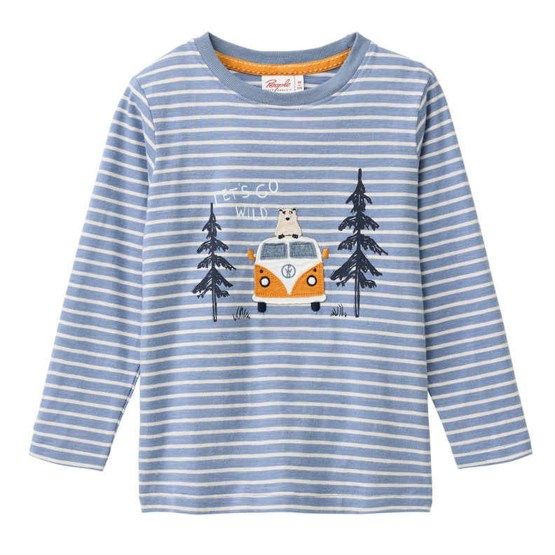 T-shirt à manches longues "Bleuclair/rayé", PWO