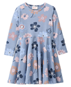 Long-sleeved dress "Smoke Blue/Autumn Flowers", PWO