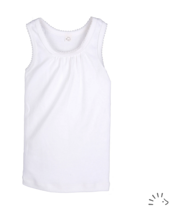 Undershirt with jagged tip "White", Popolini