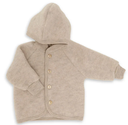 Veste bébé à capuche avec boutons en bois laine polaire, Engel