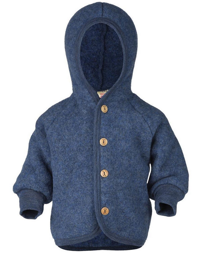 Veste  à capuche avec boutons en bois laine polaire, Engel