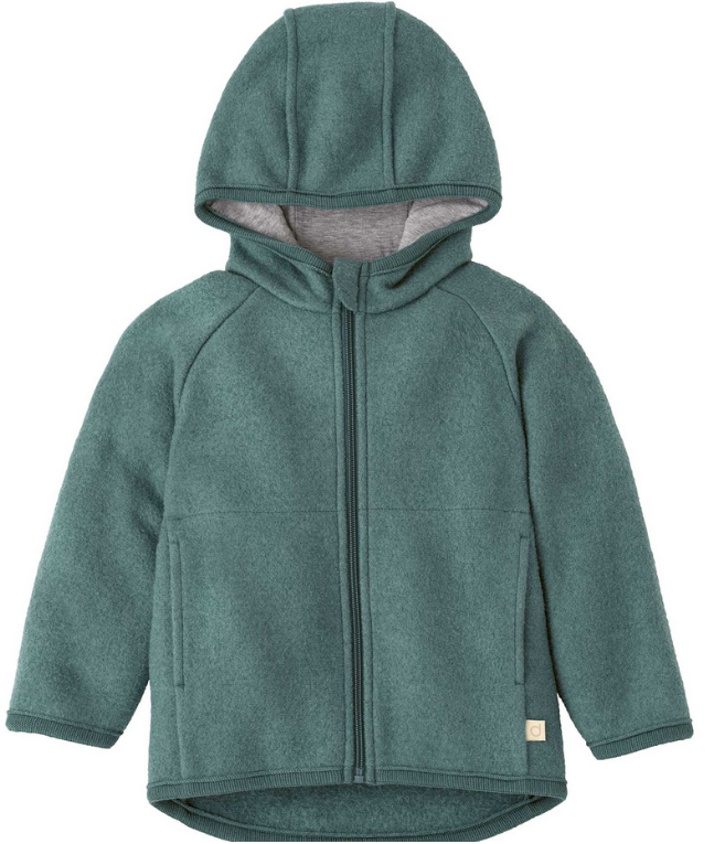 Veste en laine bouillie avec fermeture éclair, Disana