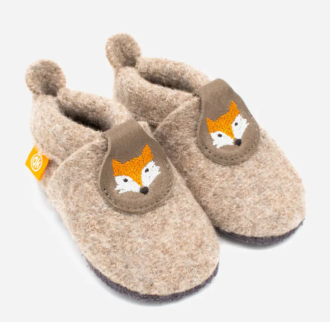 Chaussons en feutre Wollli « Poppie Renard », Orangenkinder