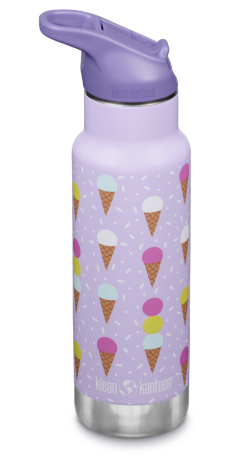 Kid Classic Trinkflasche Narrow 355 ml/12 oz mit Klappverschluss/Sportverschluss Ice Cream, Klean Kanteen