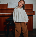 Pantalon bébé Pomelos Velours, Poudre Organic