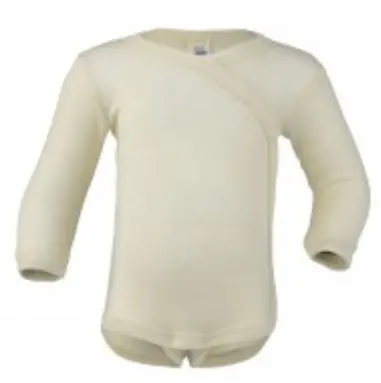 Baby Wickelbody natur Wolle&Seide 62/68, Engel (LNHK)