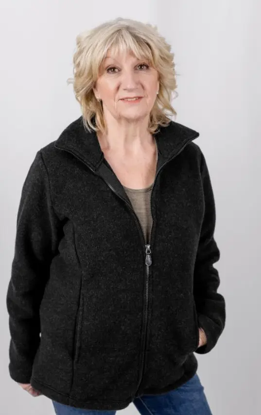 Women's wool fleece jacket, fitted, Engel