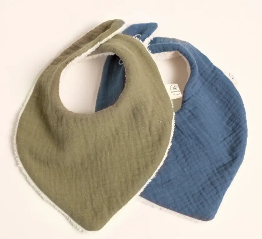 Organic muslin bibs - 2-pack, Naturkind