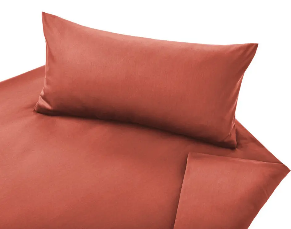 Classic Satin-Bettwäsche "ZIEGEL" 135x200+80x80, Cotonea 