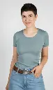 Women's short-sleeved shirt made of wool/silk, Engel