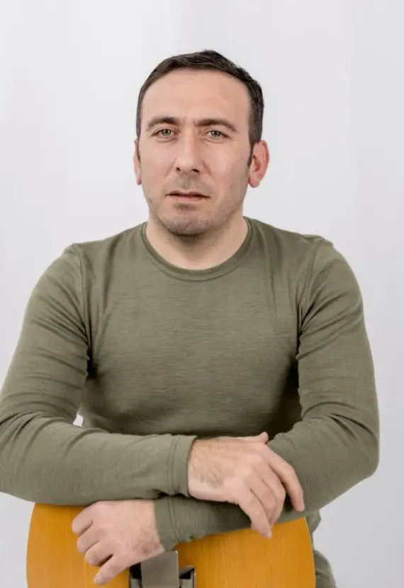 Chemise à manches langues pour homme en laine/soie, Engel