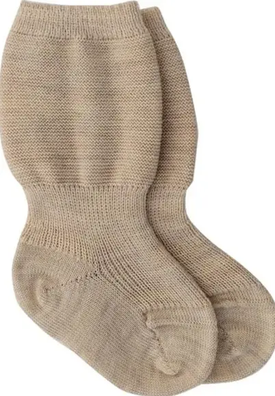 Speckbeinsocken Wolle okohellbraun 56-62, Grödo (LNMM)