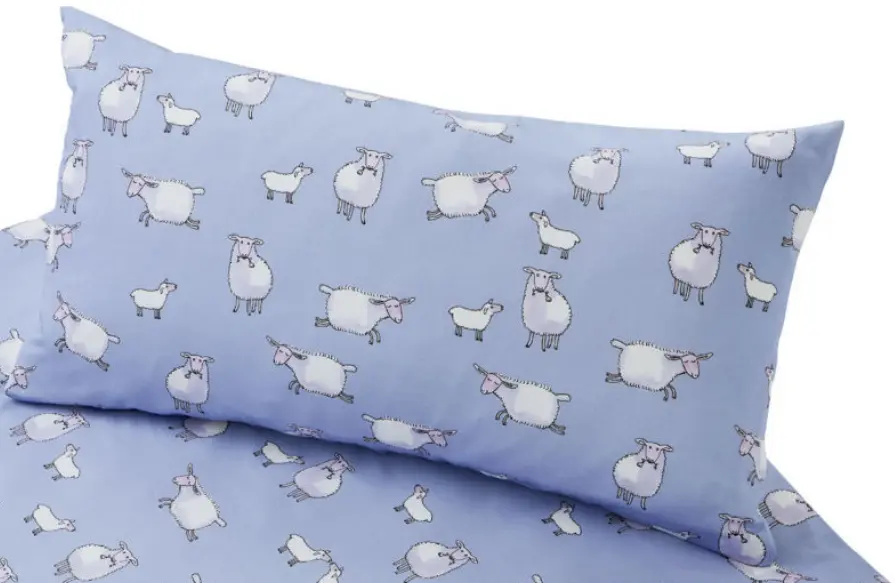 Taie d'oreiller en satin pour enfant 40x60 mouton, Cotonea