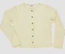 Cardigan “Helenie” Pastel Yellow, Poudre Organic