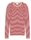 Gestreifte Rippbluse "ecru/rot“, FUB