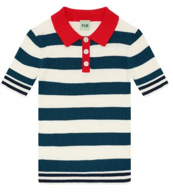 Gestreiftes Kurzarm-Poloshirt, FUB