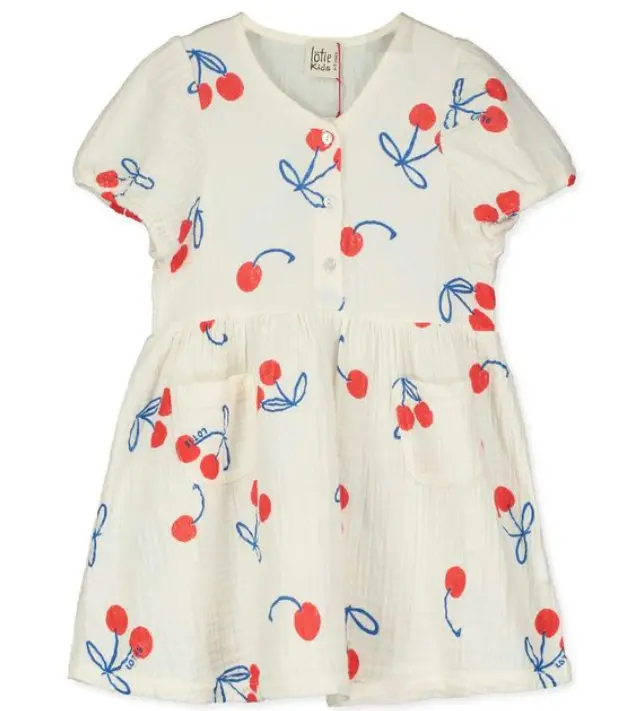 Bloused Woven dress "Cherries", Lötiekids
