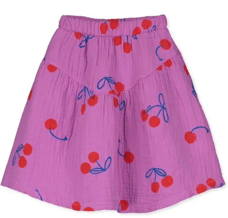 Mid Length Muslin Skirt "Cherries", Lötiekids