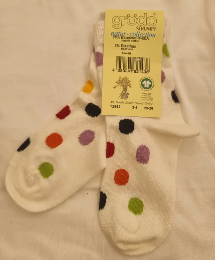 Baby socks with dots made of cotton, Grödo 