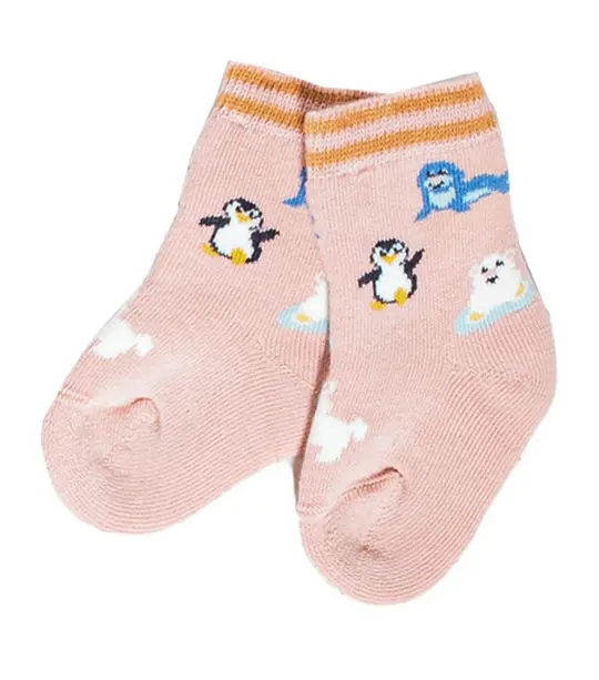 Terrycloth baby socks with Arctic animals, Grödo