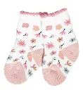 Terrycloth baby socks with flowers, Grödo