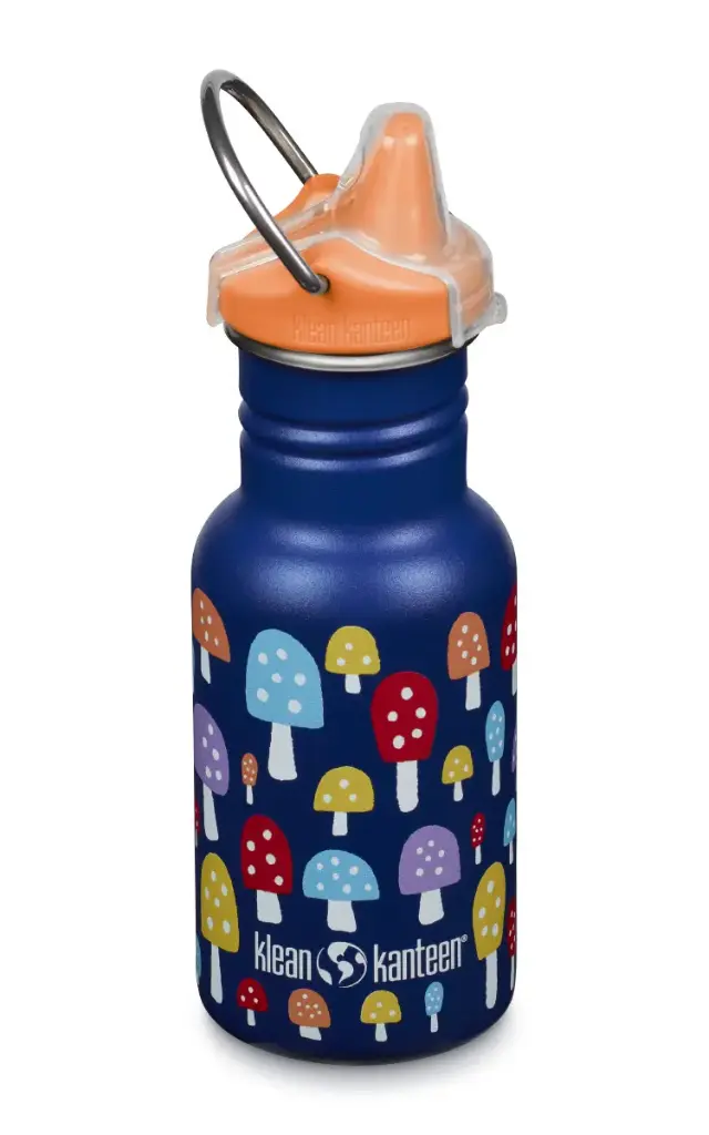Kid Classic water bottle (355 ml) with leak-proof cap, Mushrooms, Klean Kanteen 