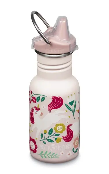 Kid Classic Trinkflasche (355 ml) mit auslaufsicherem Verschluss, Leaping Unicorns, Klean Kanteen  