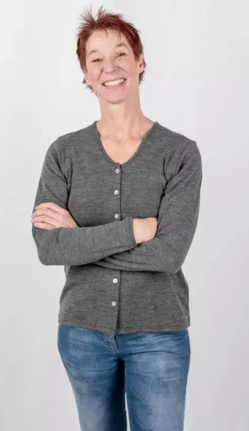 Damen-Cardigan 100%Wolle, Engel
