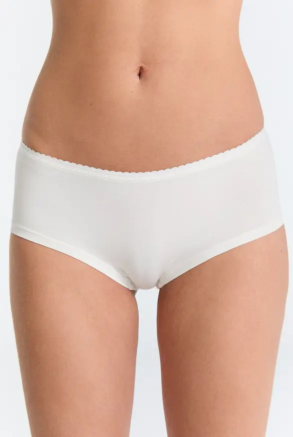 Damen Pants mit feiner Spitze Naturweiß, Albero-Natur 