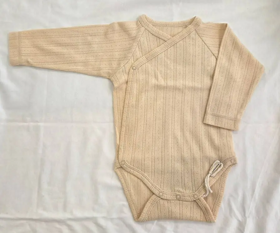 Baby bodysuit "Lierre" Long-sleeved, Poudre Organic